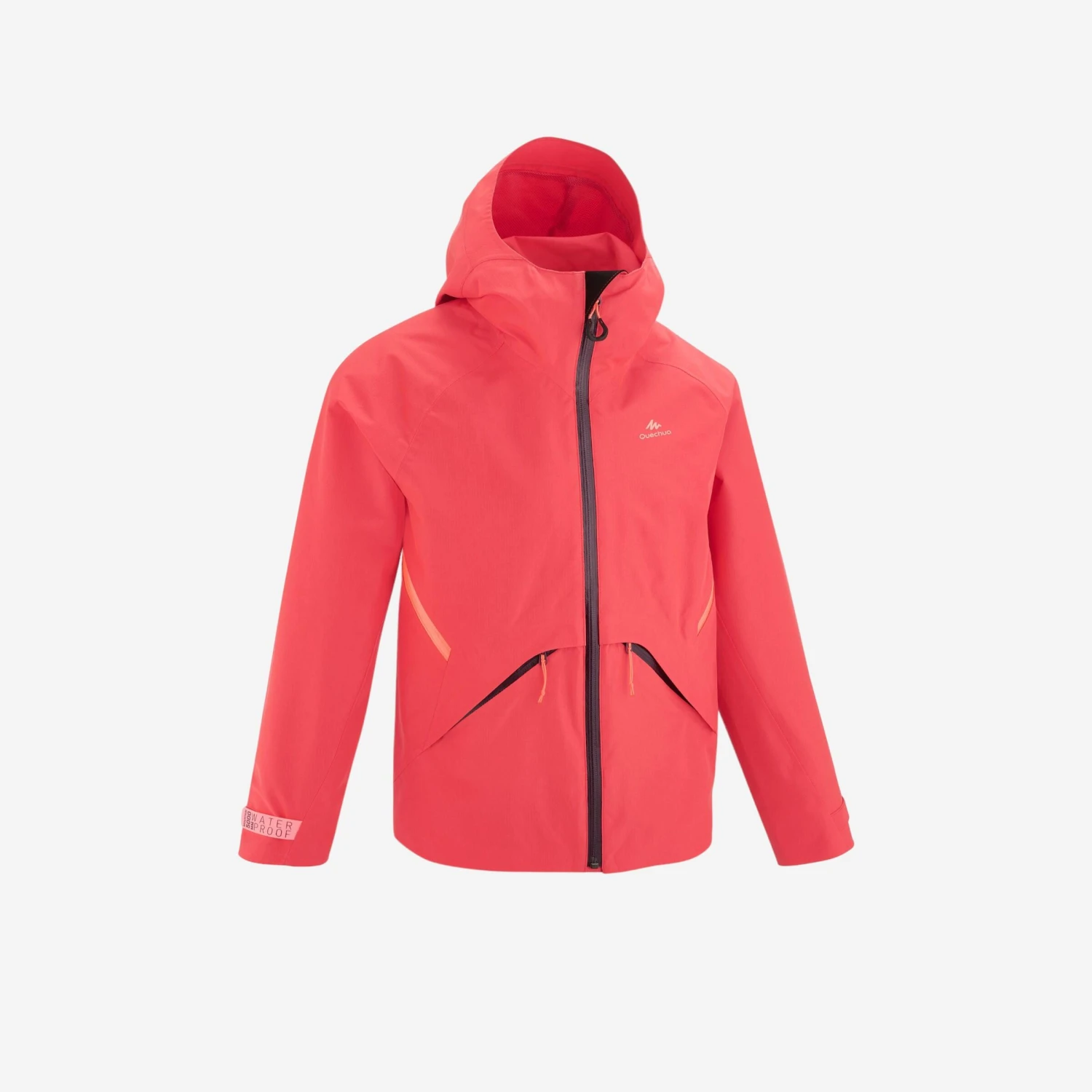 Quechua Kids’ Waterproof Hiking Jacket - MH550 - Coral - Age 7