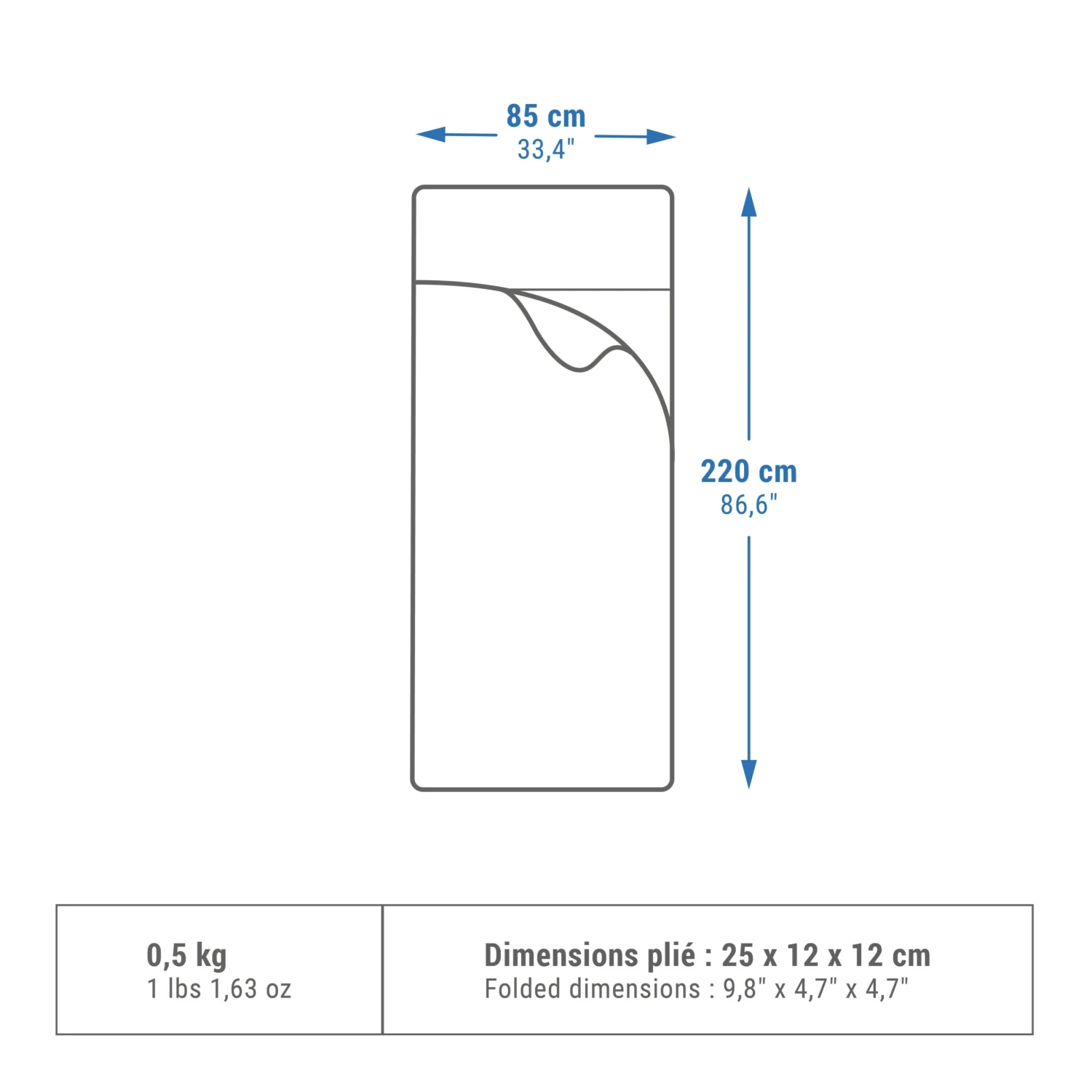 Quechua COMFORT COTTON BAG LINER FOR SLEEPING BAG - Image 2
