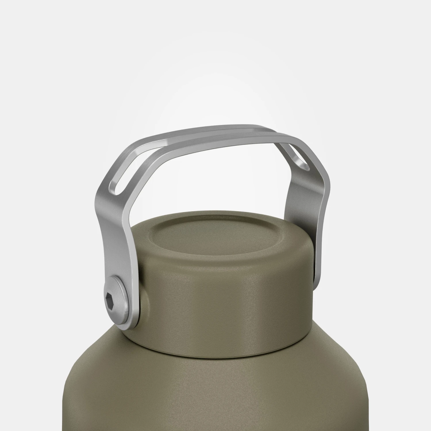 Quechua Stainless Steel Hiking Flask With Screw Cap MH100 1.5 L Khaki - Image 4