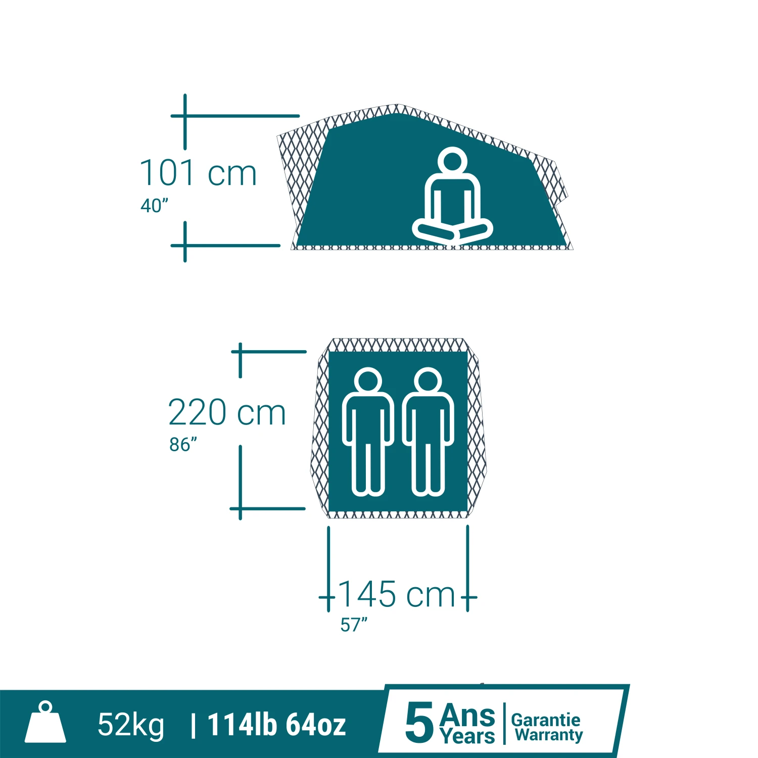 Quechua INFLATABLE ROOF TENT MH900 FRESH & BLACK 2 PERSON - Image 17