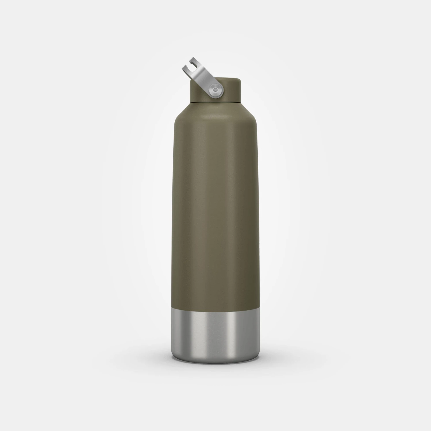 Quechua Stainless Steel Hiking Flask With Screw Cap MH100 1.5 L Khaki - Image 9