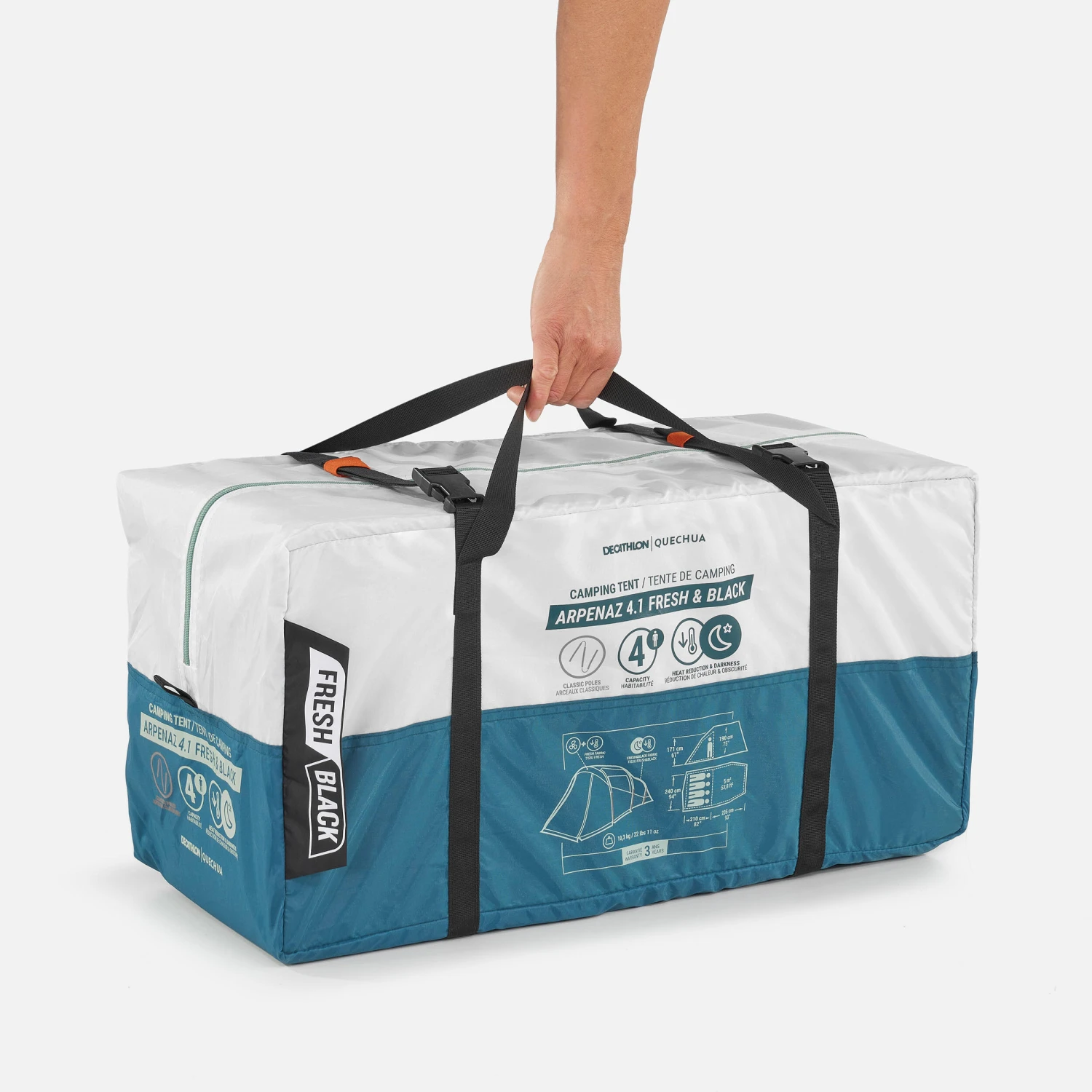 Quechua 4 Man Blackout Tent With Poles - Image 5