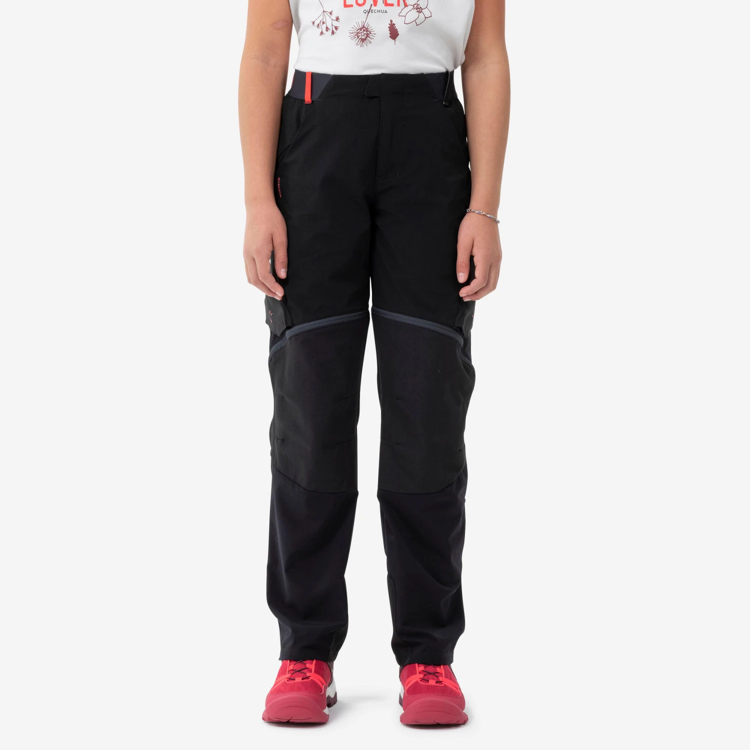 Quechua Kids’ Modulable Hiking Trousers MH500 Raspberry 7 - Image 13