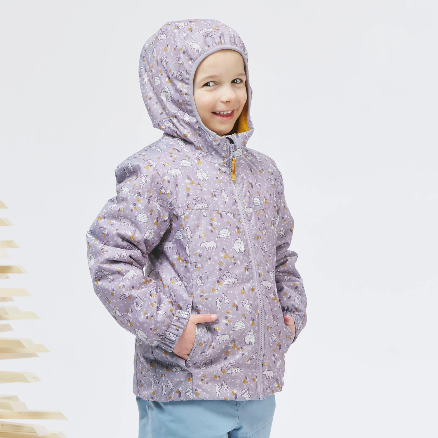 Quechua KIDS’ WATERPROOF WINTER HIKING JACKET -SH100 - AGE 2 - Image 5